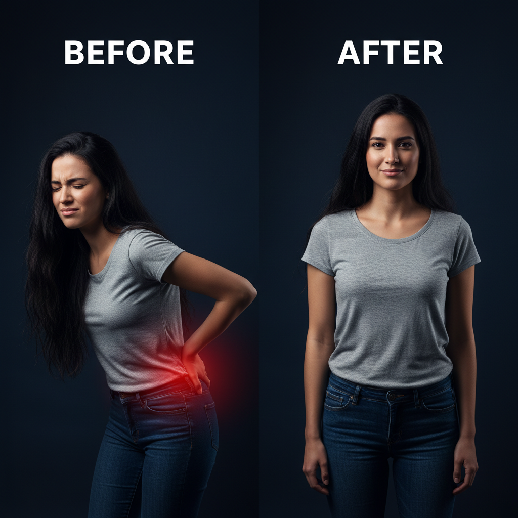 Before After casual outfit loose hair