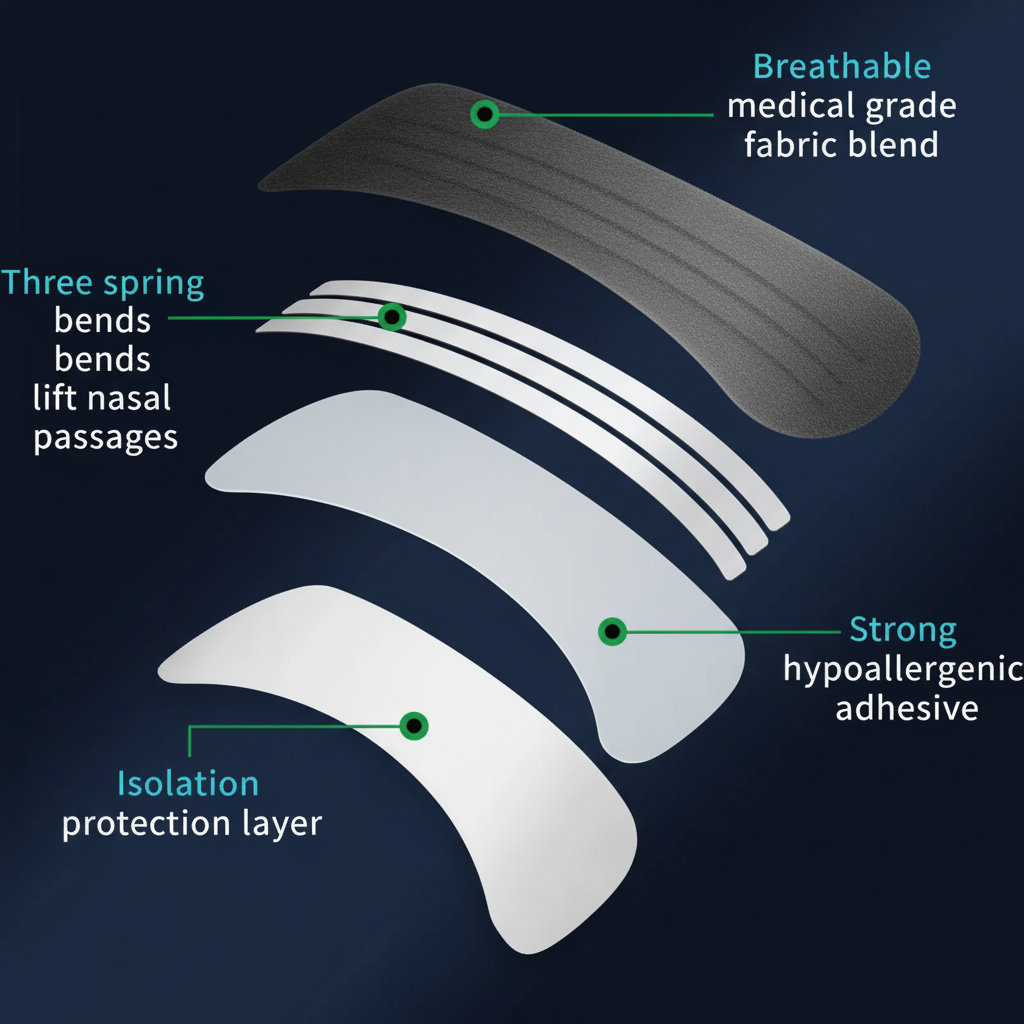 Nasal Strip Exploded Diagram Blue Background